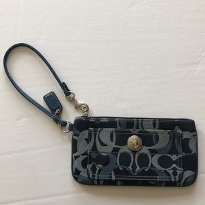 Coach Denim Blue small wristlet